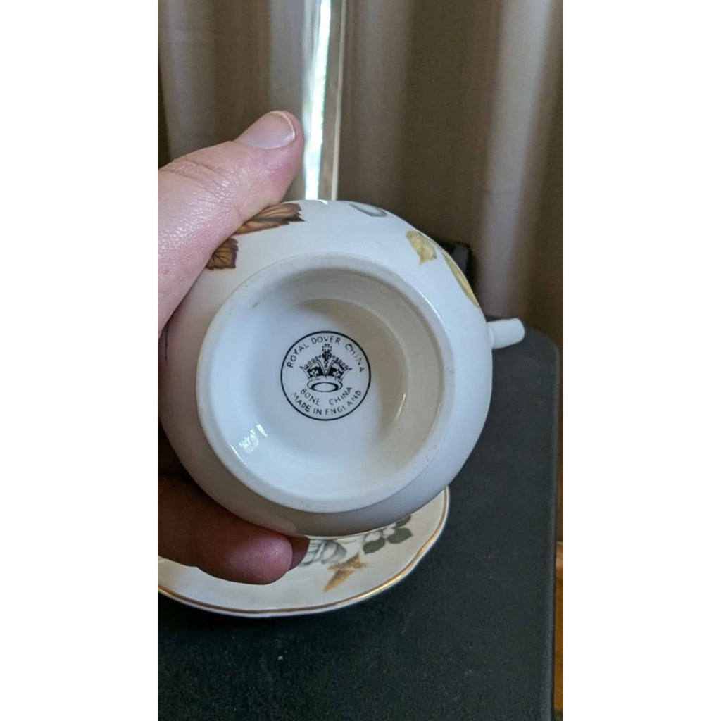 Royal Dover Vintage Bone China Teacup and Saucer Set Made in England
